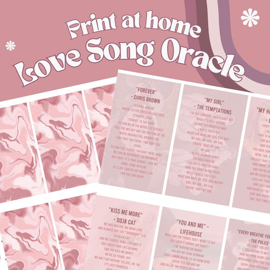 Printable: Love Song Oracle ( 54 Cards ) / PDF File